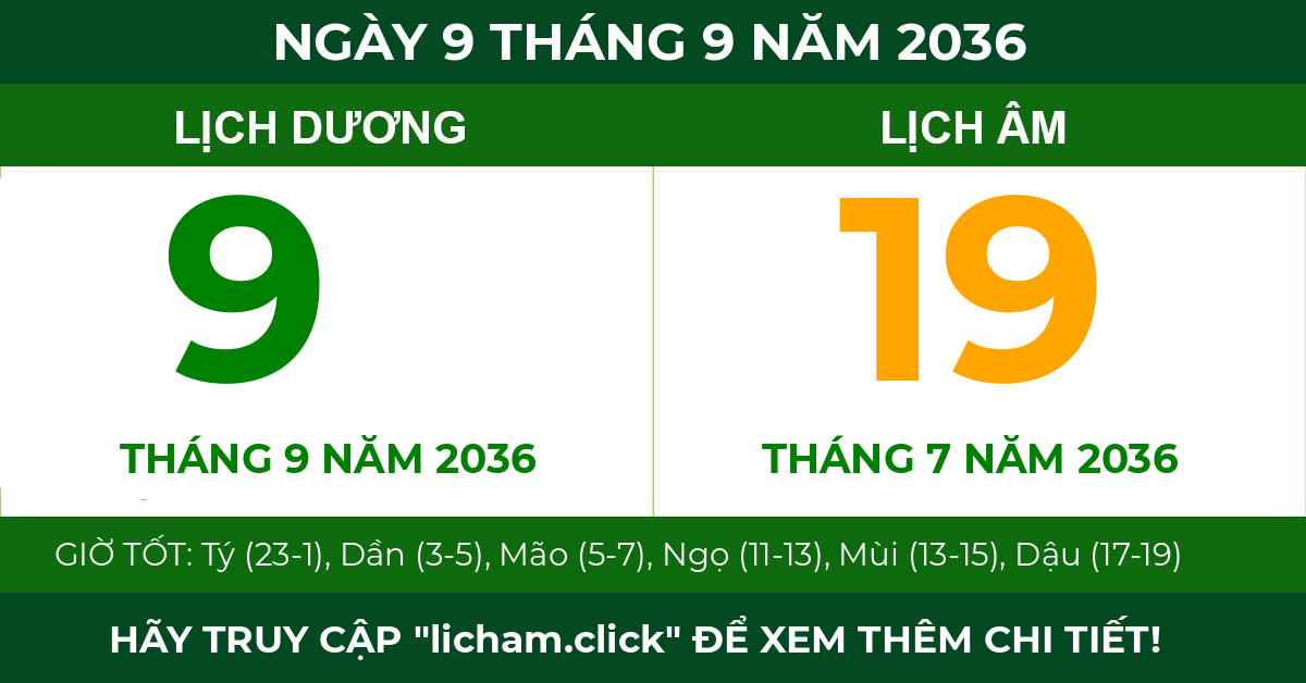 lịch âm ngày 9 tháng 9 năm 2036